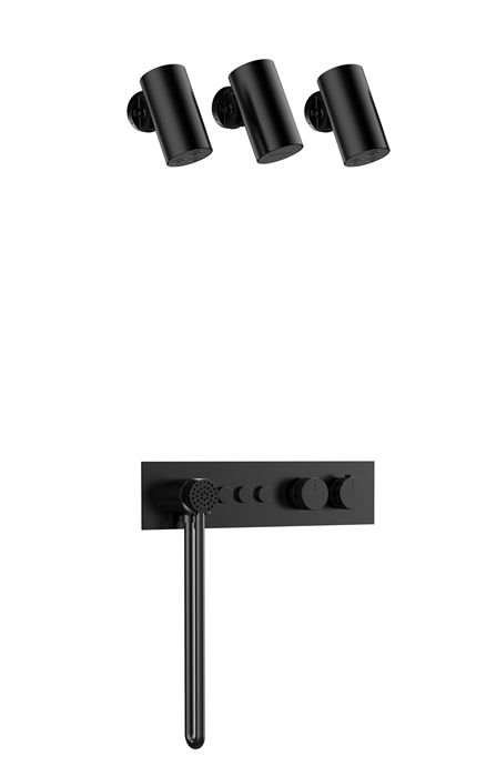 Matt Black Thermostatic Shower