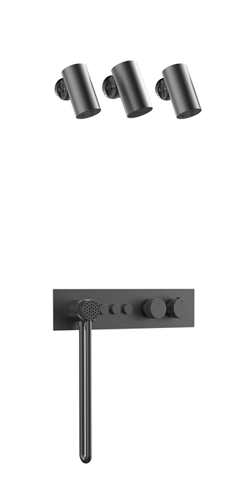 Matt Black Thermostatic Shower