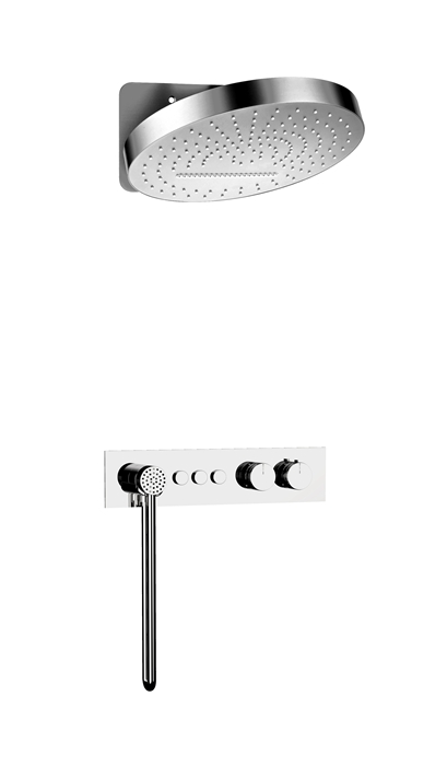 Flexible Gold Exposed Thermostatic Shower