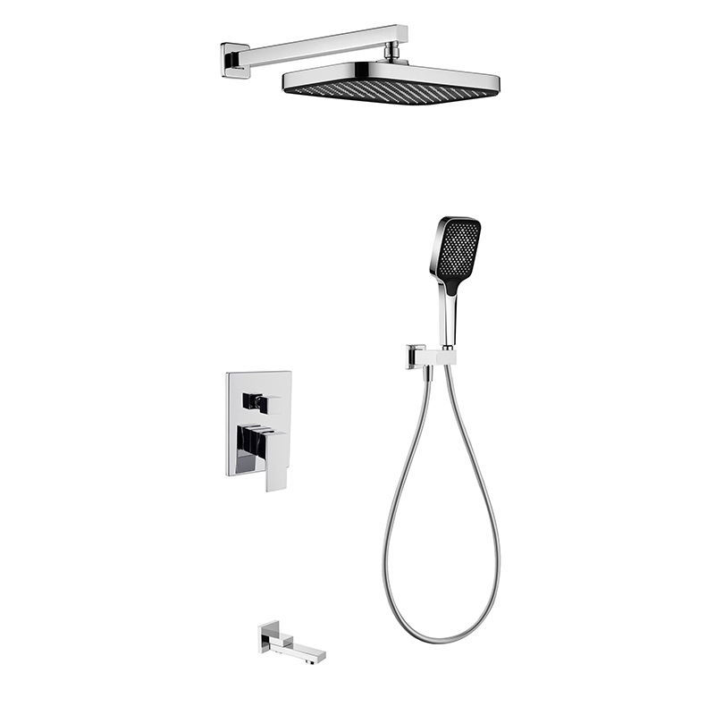 Black Concealed Thermostatic Shower Set