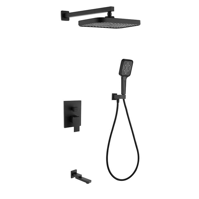 Black Concealed Thermostatic Shower Set