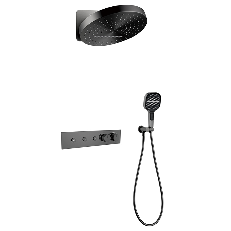 Black Thermostatic Shower Concealed