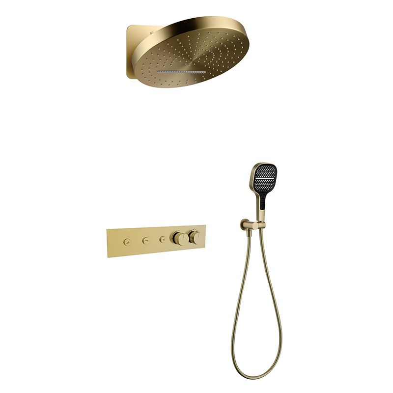 Black Thermostatic Shower Concealed