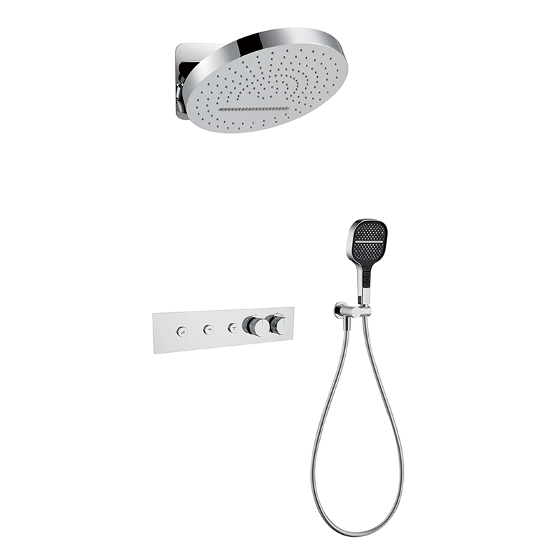 Black Thermostatic Shower Concealed