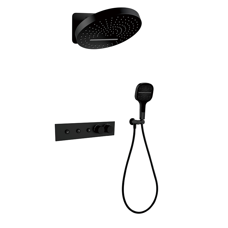 Black Thermostatic Shower Concealed