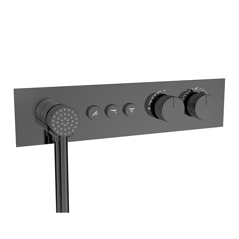 Black Concealed Thermostatic Shower