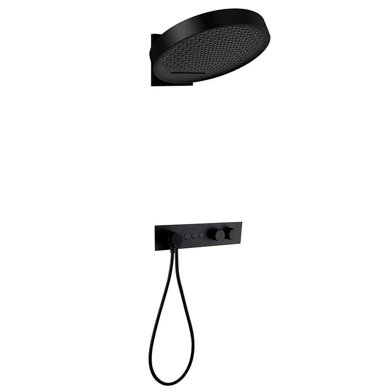 Black Concealed Thermostatic Shower