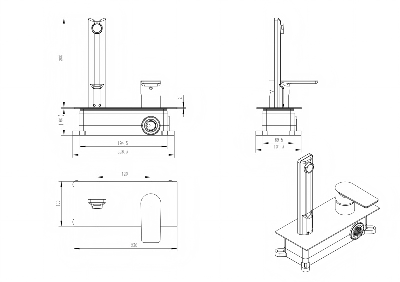 Wall Mount Sink Faucet
