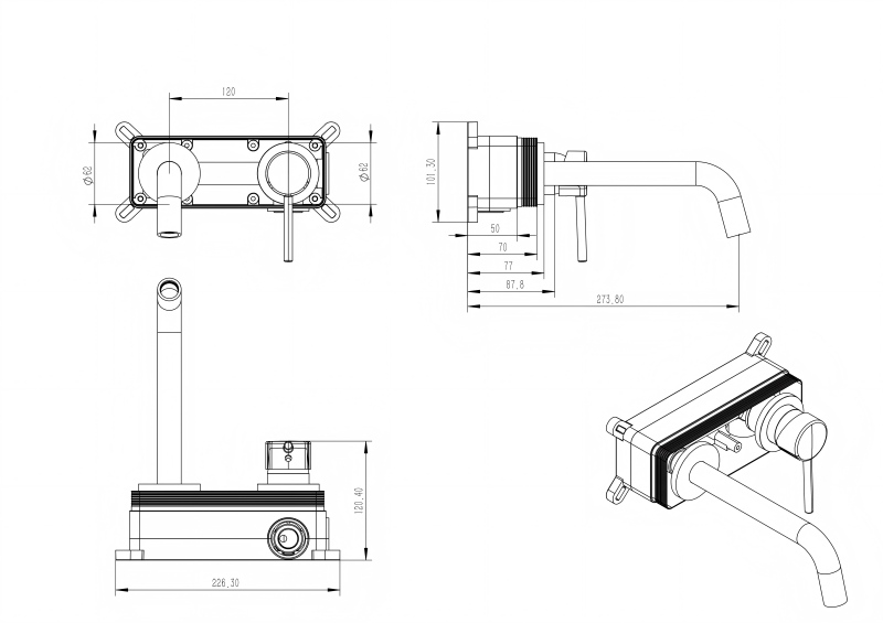 Wall Mounted Mixer Faucet