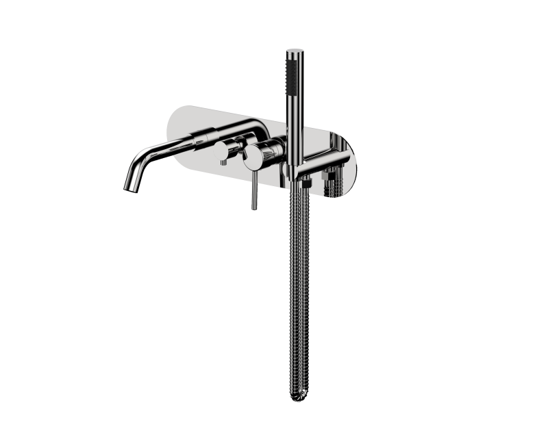 Wall Mounted Tub Faucet With Hand Shower