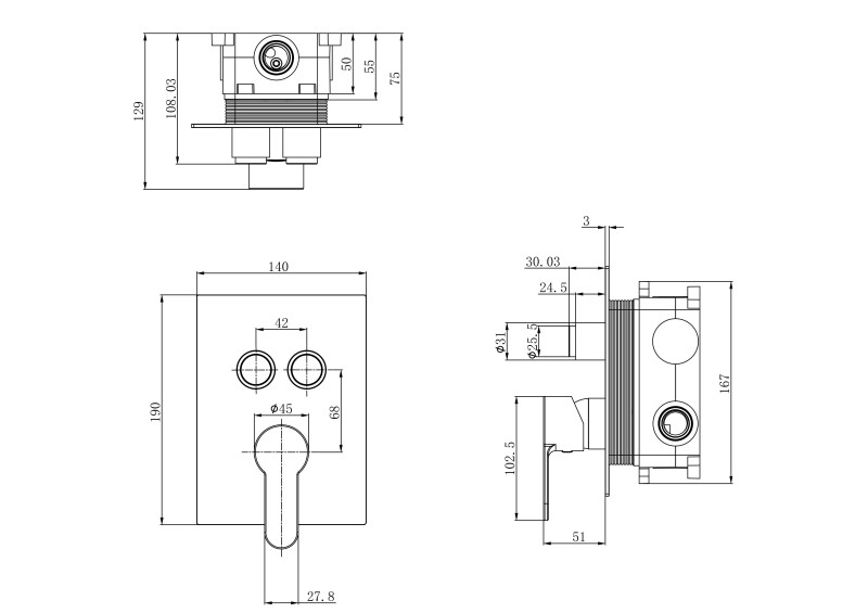 Wall Mounted Shower Set