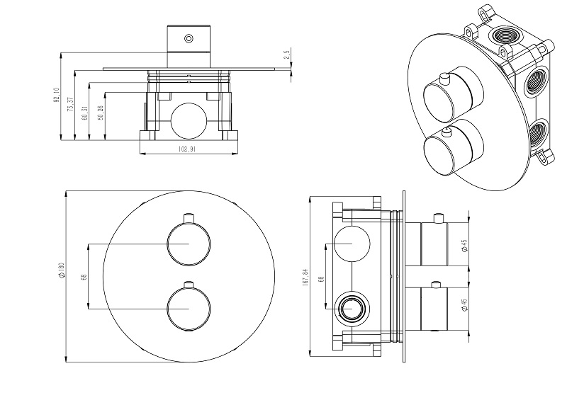 Shower Mixer Tap Set