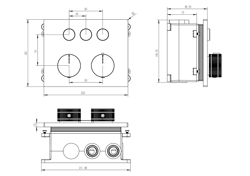 Bath Shower Mixer Set for Square Taps